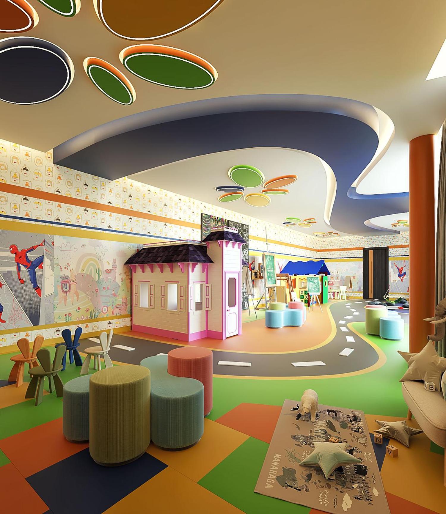 Royal M Al Aqah Beach Resort By Gewan 외부 사진 3D rendering of a children's hospital waiting room